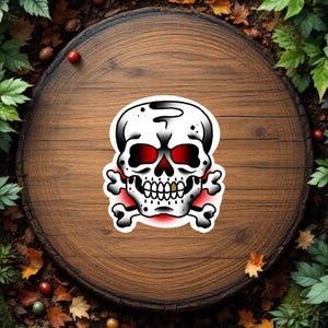 American Traditional American Skull Tattoo Sticker Vinyl Decal Waterproof