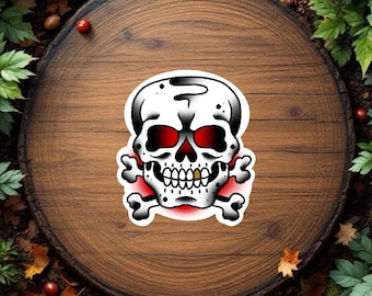 American Traditional American Skull Tattoo Sticker Vinyl Decal Waterproof