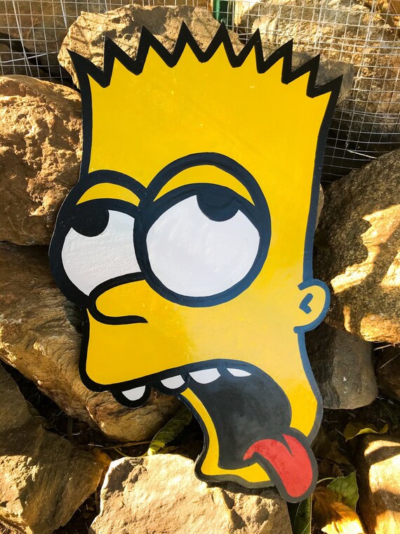 Bart Simpson Handmade Cutout Sign Tattoo Garage Pinstripe Sala Etsy