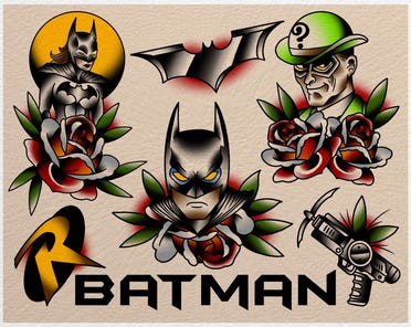 Batman Traditional Tattoos