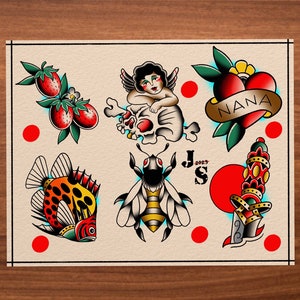 Foglio Flash per tatuaggi tradizionali americani 12