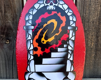 American Traditional Skull Portal Handmade Sign Garage Art Tattoo Flash Shop Sign