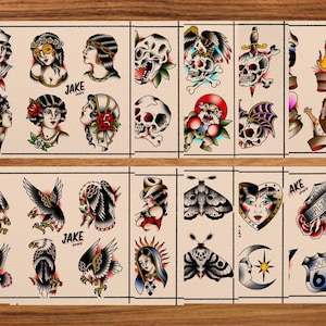 American Traditional Tattoo Flash Set of 10
