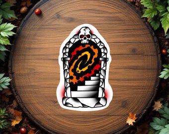 American Traditional Portal Skull Tattoo Sticker Vinyl Decal Waterproof