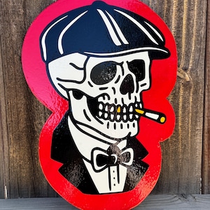American Traditional skull Gentleman Handmade Shop Sign