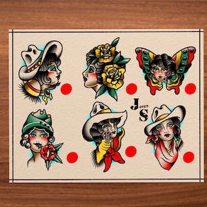 American Traditional Tattoo Flash Sheet 2