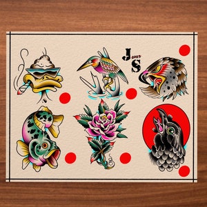 Foglio Flash per tatuaggi tradizionali americani 7