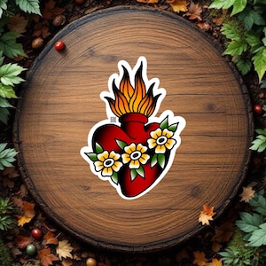 American Traditional Sacred Heart Tattoo Sticker Vinyl Decal Waterproof