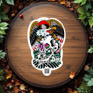 American Traditional Eagle And Skull Tattoo Sticker Vinyl Decal Waterproof