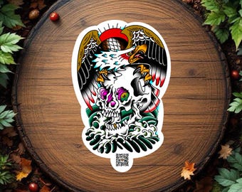 American Traditional Eagle And Skull Tattoo Sticker Vinyl Decal Waterproof