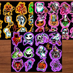 Halloween Tattoo Flash Set of 3