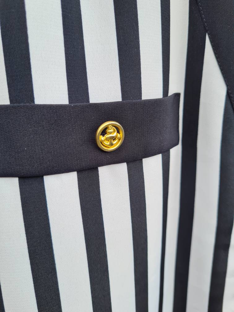 Vintage 90er Jahre ca. UK14 Marine und weiße nautische Bluse | Etsy