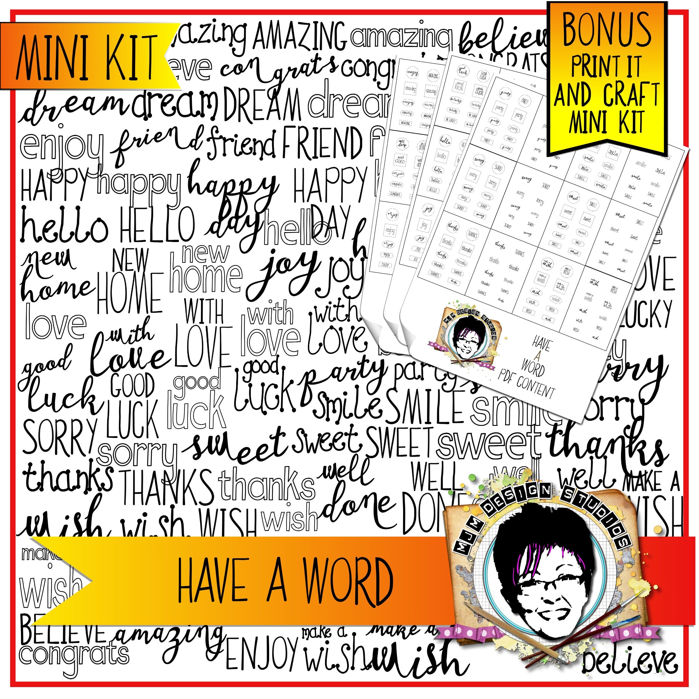 Have a Word Craft Kit Digi Kit Print It and Craft Kit Etsy