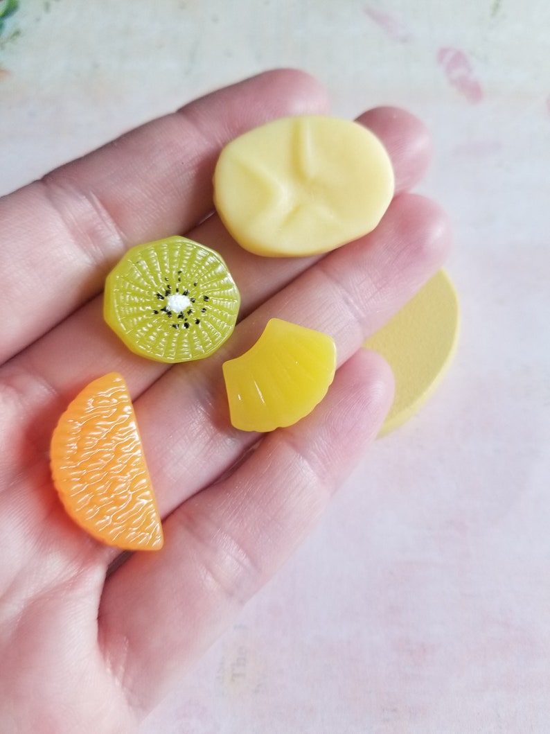 Banana pineapple orange kiwi slice Mold Food safe mold for fondant chocolate candy mints flexible mold fruit mold polymer clay mold