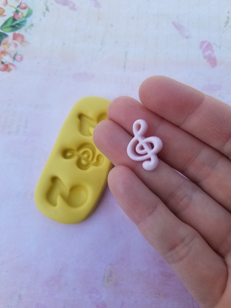 Music notes mold fondant chocolate candy mints cupcake topper earring mold cupcake topper resin mold clay mold jewelry mold