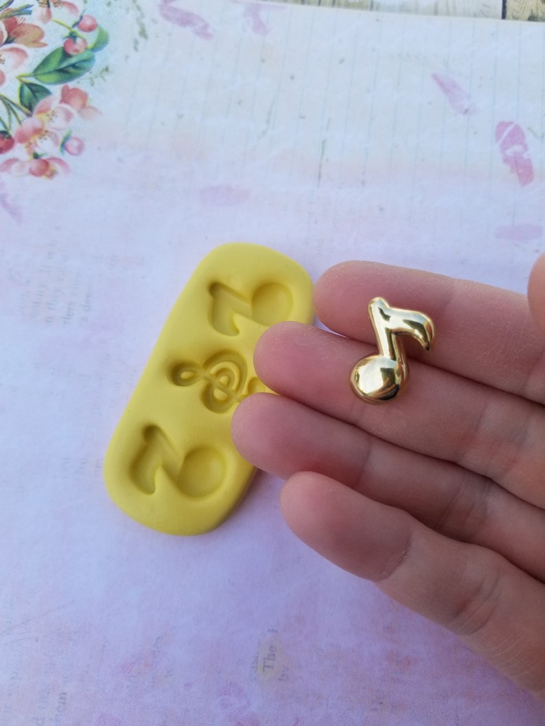 Music notes mold fondant chocolate candy mints cupcake topper earring mold cupcake topper resin mold clay mold jewelry mold