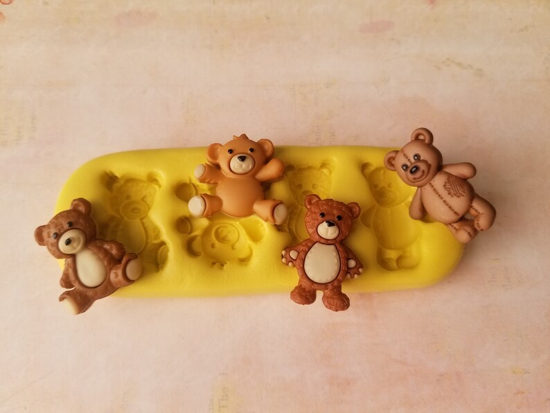 Bears Food safe mold for fondant decorate your cake flexible silicone mold food grade oven safe for cakes molds for mold