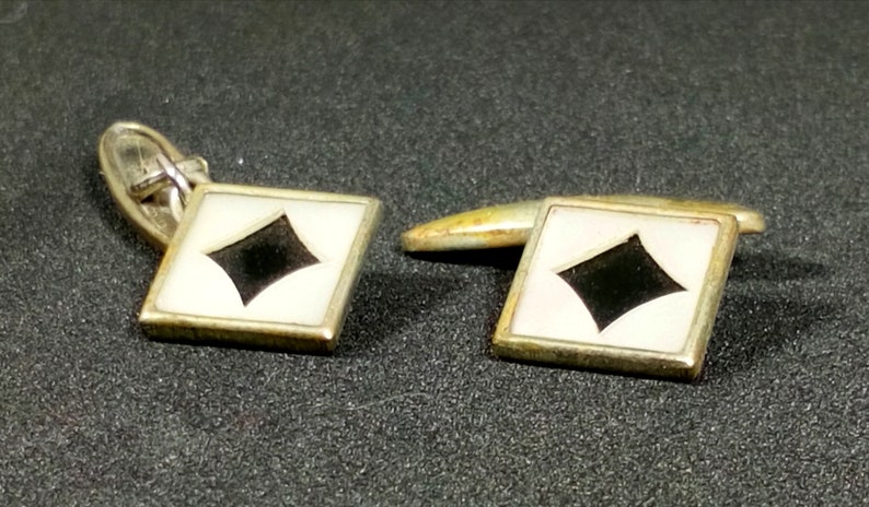Fast FREE Shipping SALE 25/% OFF Vintage Black Diamond Cufflinks