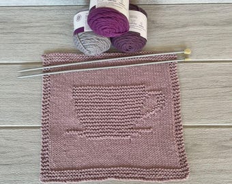 Patrón de tela para taza de té tejida