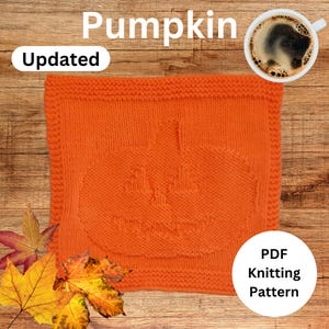 Knitted Halloween Pumpkin Cloth