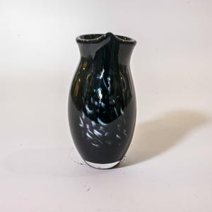 Blown Abstract Bud Vase - Black and Gray