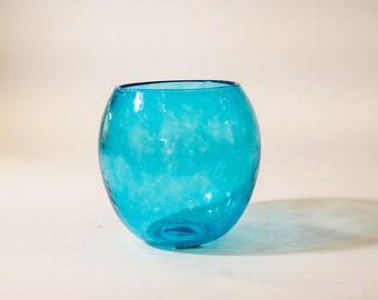 Small Blown Vase in Clear Turquoise.
