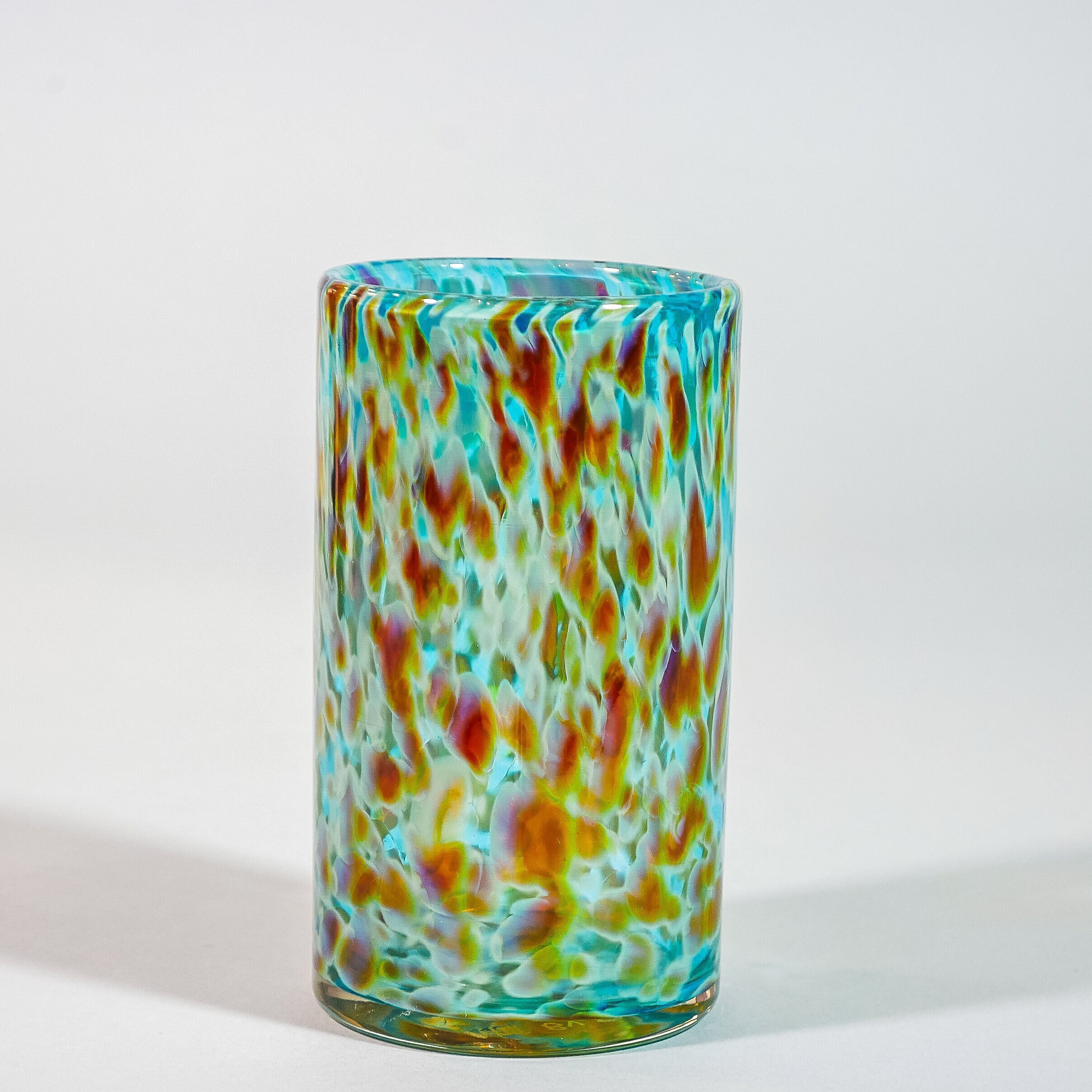 Tall Water Glasses: Nine Colors  Art by Fire Glass Gallery and School