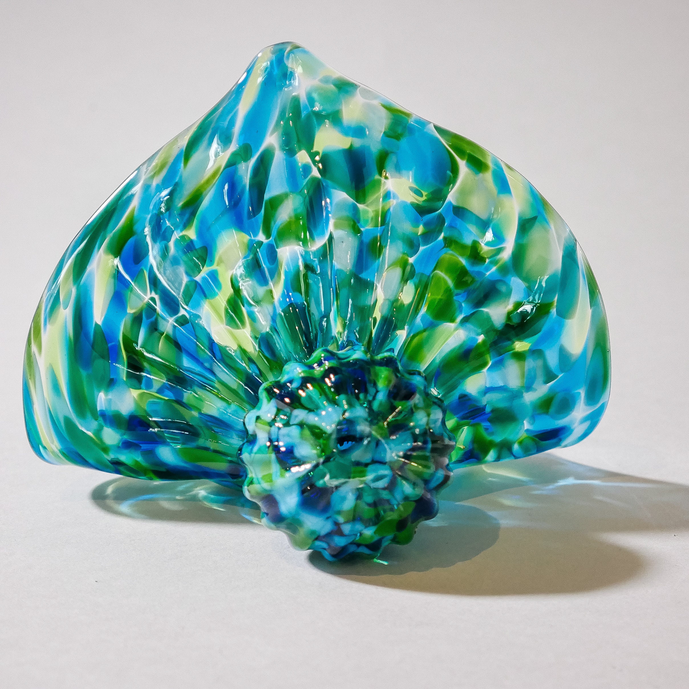Blown Glass Business Card Holder New Styling Bluegreen Mix Etsy