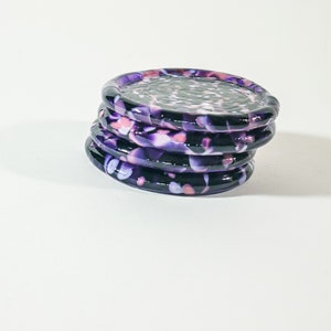 Handmade Glass Coasters: Purple Mix