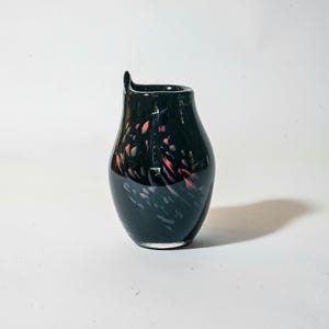 Blown Abstract Bud Vase - Black and Red