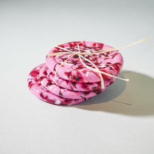 Handmade Glass Coasters: Vivid Pink