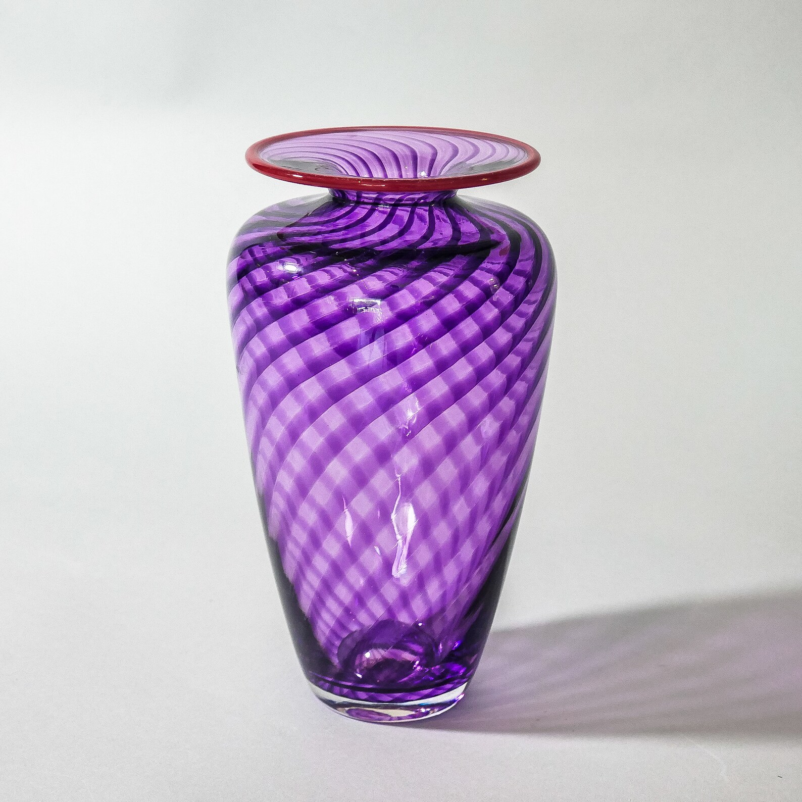 Blown Glass Shoulder Vase Posh Purple Etsy
