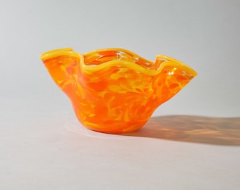 Medium Blown Glass Bowl:  Orange