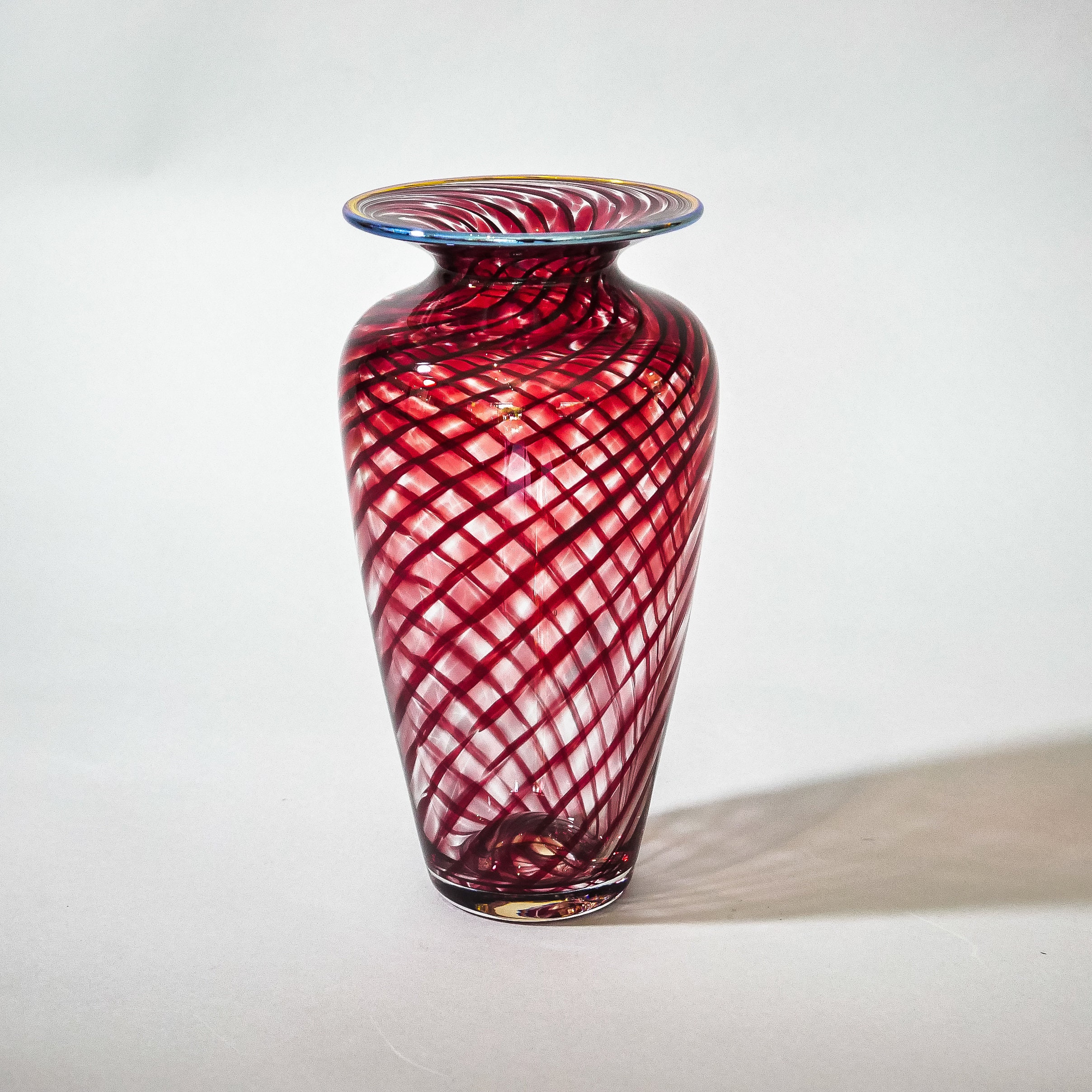 Blown Glass Shoulder Vase Ruby Red Etsy
