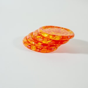 Handmade Glass Coasters: Orange Mix