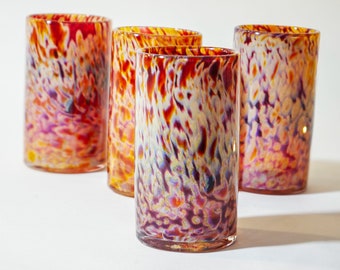 Tall Water Glass Sets:  Dragon Scale Gold