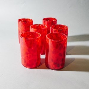 Tall Water Glasses Sets:  Romantic Red