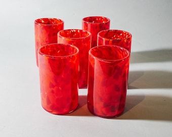 Tall Water Glasses Sets:  Romantic Red