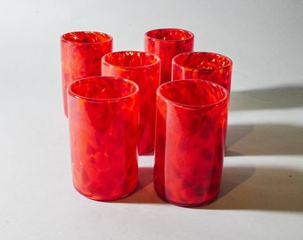 Tall Water Glasses Sets:  Romantic Red