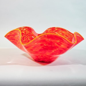 Extra Large Blown Glass Bowl:  Red