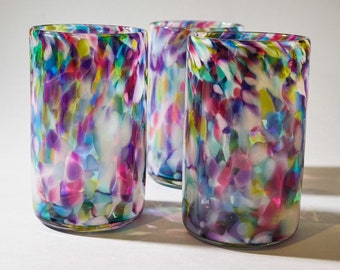 Tall Water Glass Sets:  Confetti