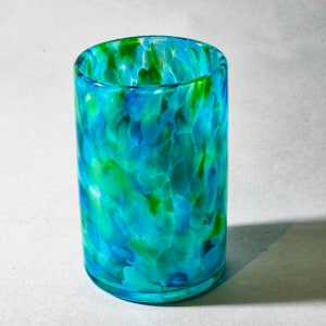 Tall Water Glass: Glacier Blue Green immagine 3