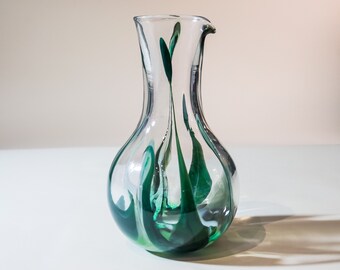 Blown Glass Green Carafe