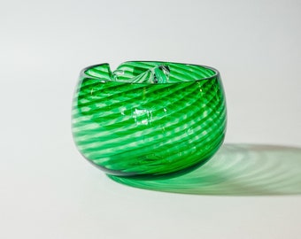 Blown Glass Yarn Bowl in Green