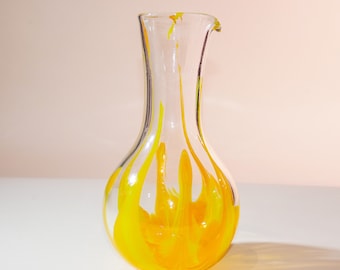 Blown Glass Yellow Carafe