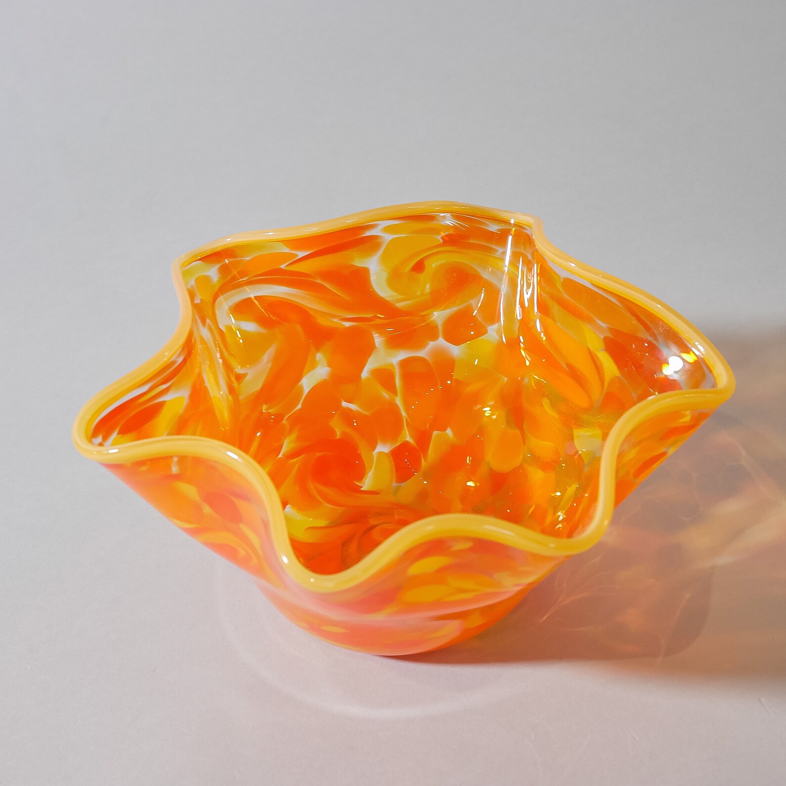 Small Blown Glass Bowl Orange Etsy UK