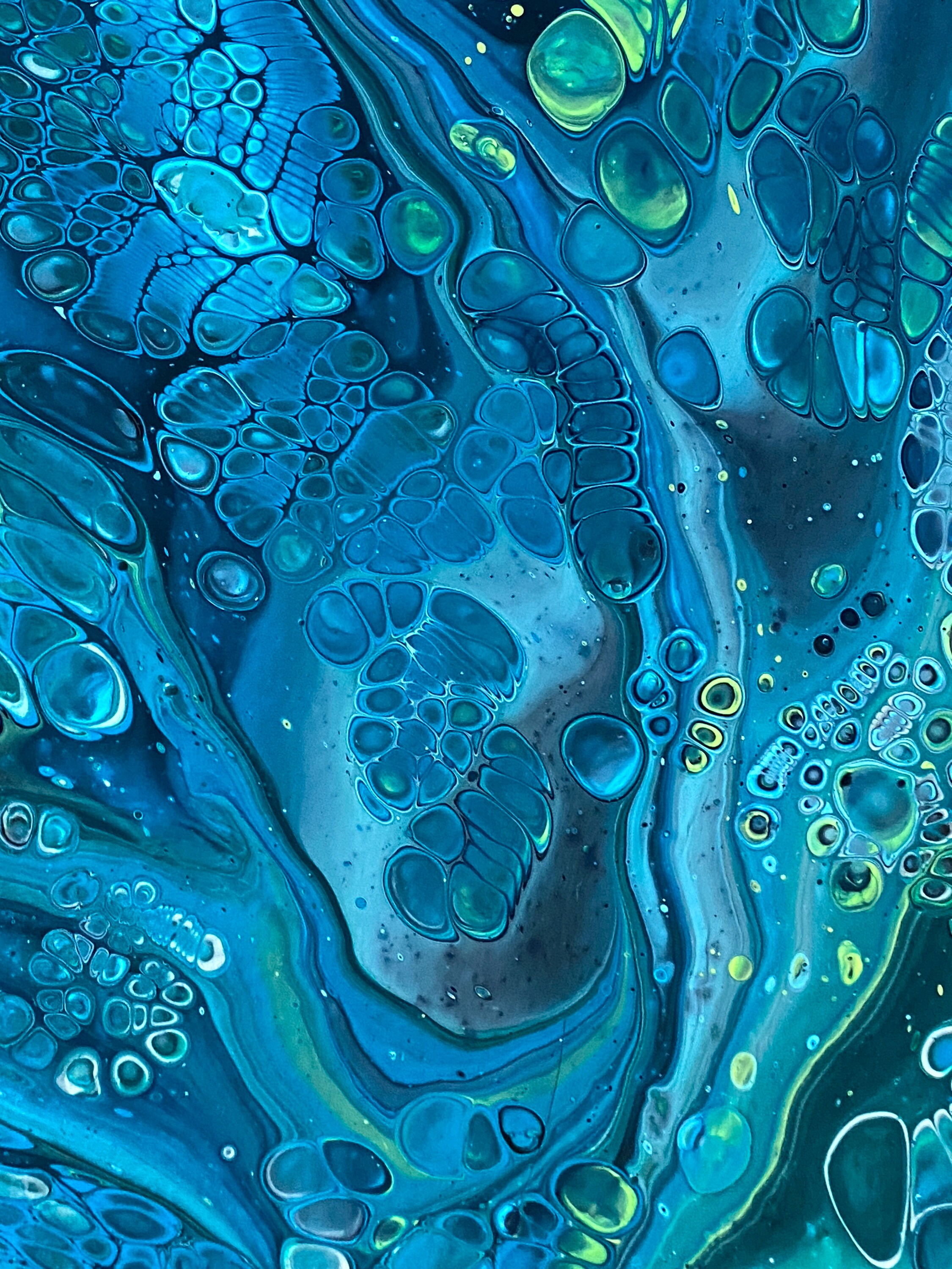 Acrylic Pour Painting on Canvas Original Abstract Art Blue Etsy