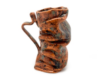 Speckled Orange & Green Folded Mug (Orange, Green, Black) (#620)