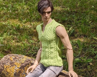 Gilet BJD lavorato a mano: completo in cotone senza maniche per bambole MSD, FID e JID