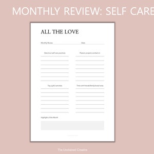 DIGITAL Self Care Planner - Self Care Printable Self Care Journal Self Care Template Routine Planner Monthly Habit Printable PDF A4 A5